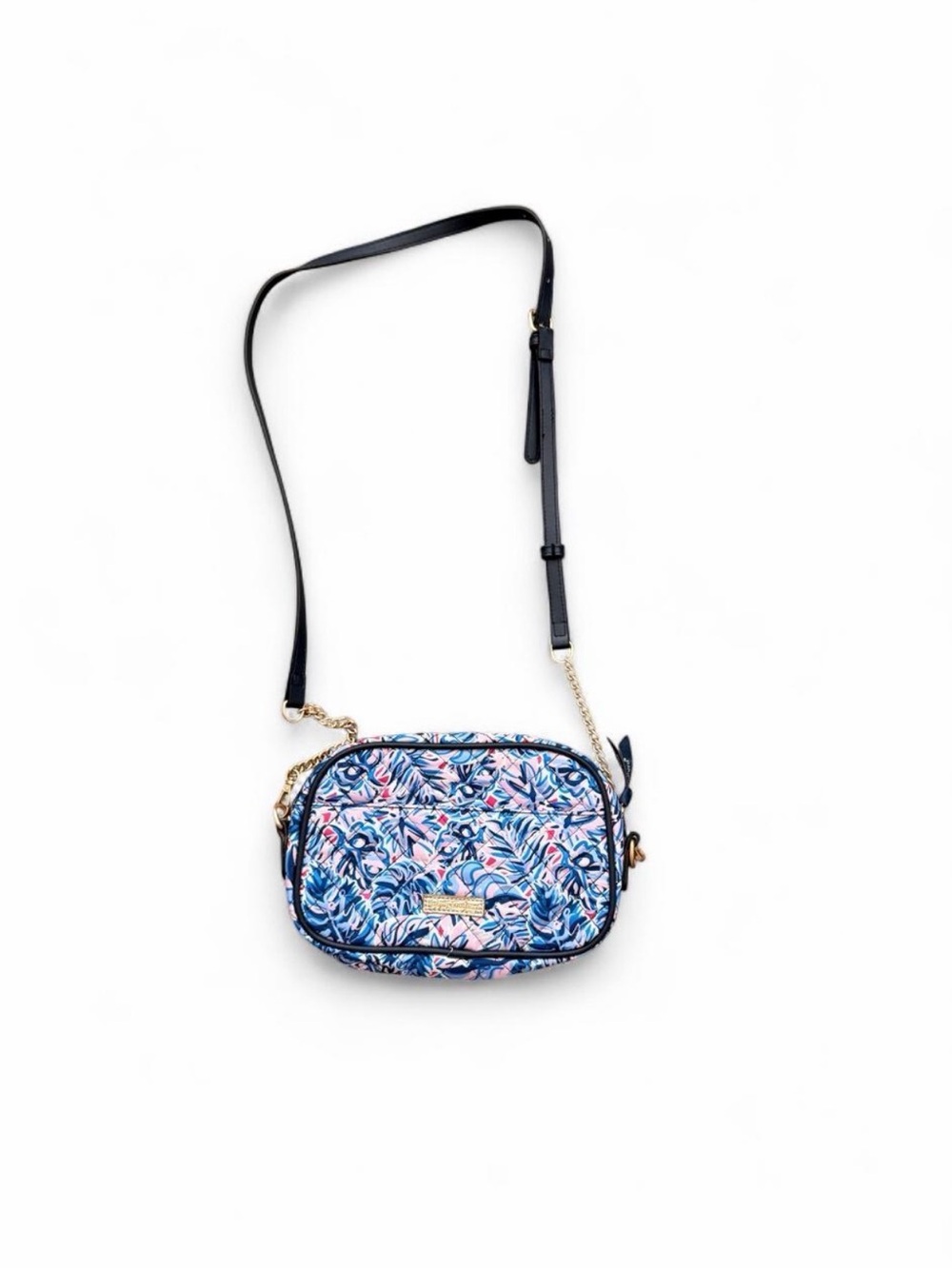 Simply Southern Blue Floral Crossbody with Pink Accents